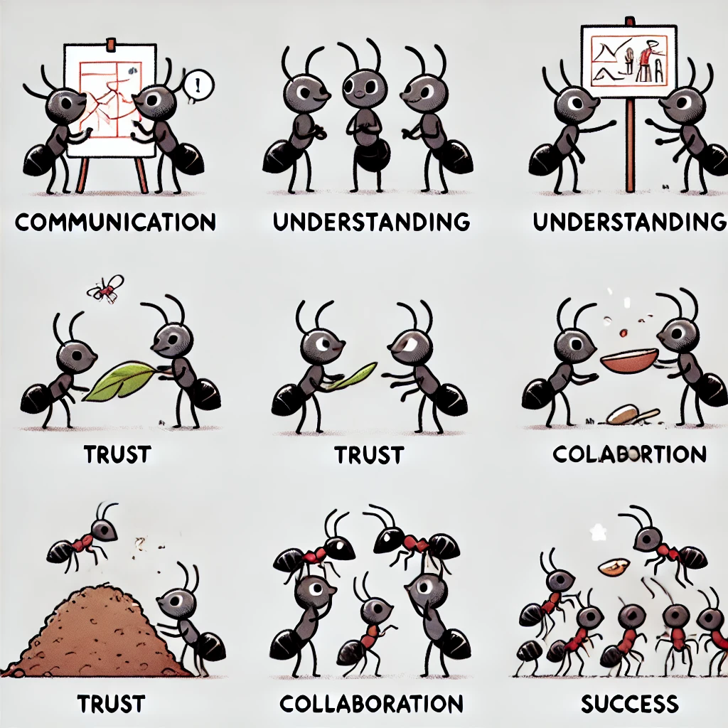 05 – Ants: Communication → Understanding → Trust → Collaboration → Success – the CAA chain