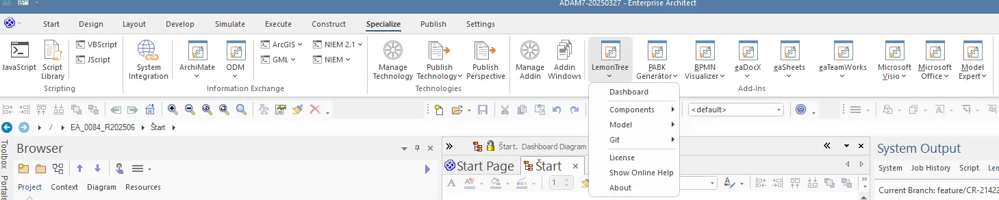 LemonTree Add-In v EA ribbon